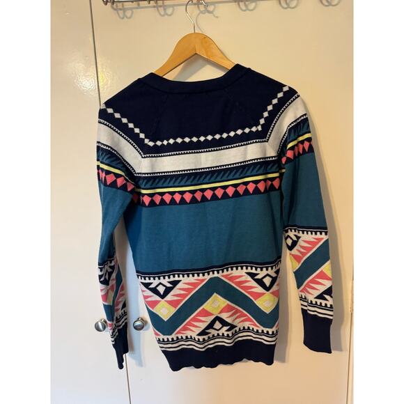 Nollie Aztec Bright Patterned Cardigan Sweater Women's Small - Picture 7 of 7